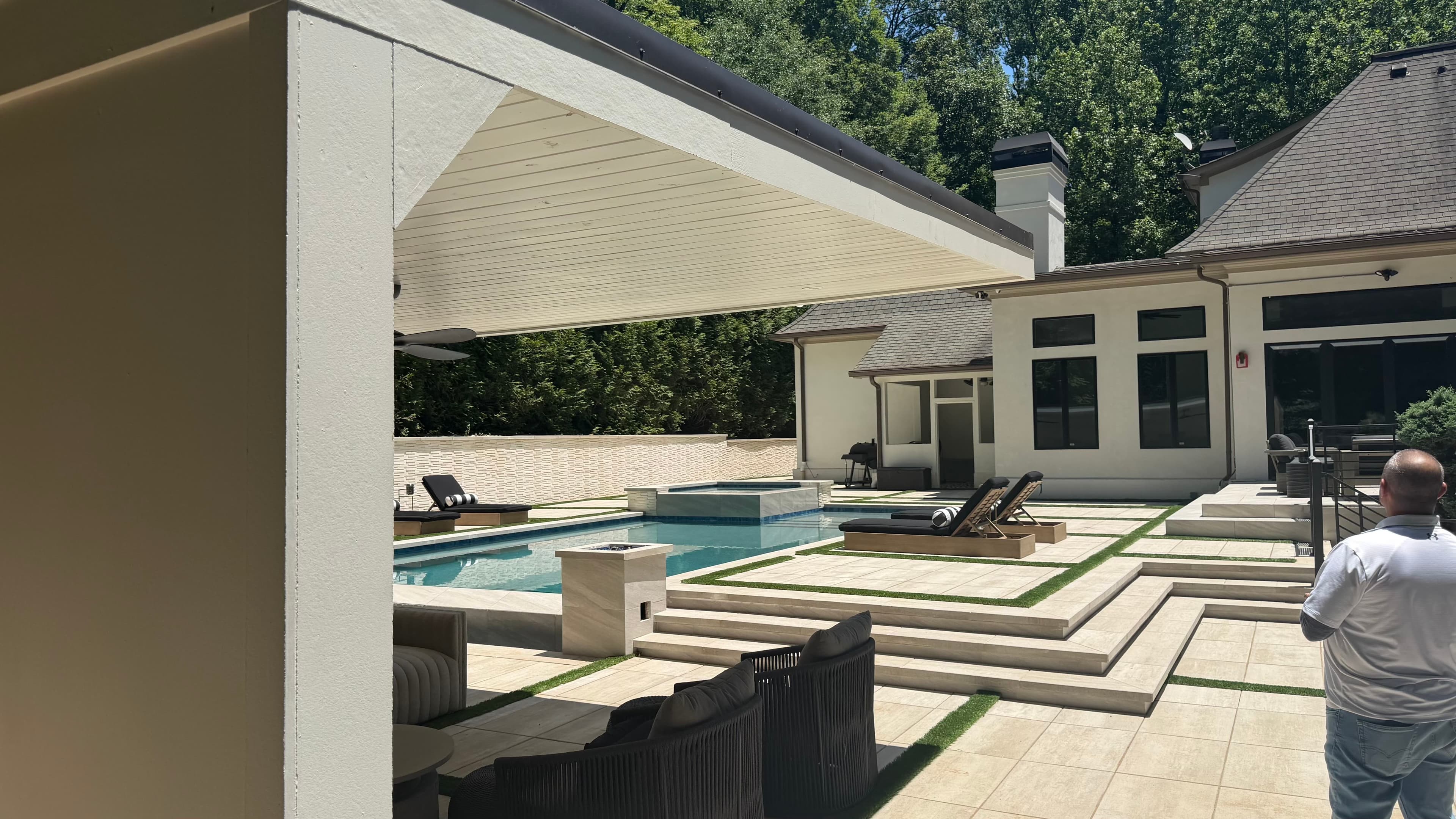 Custom backyard with pool fencing and enclosure in Buckhead, Atlanta